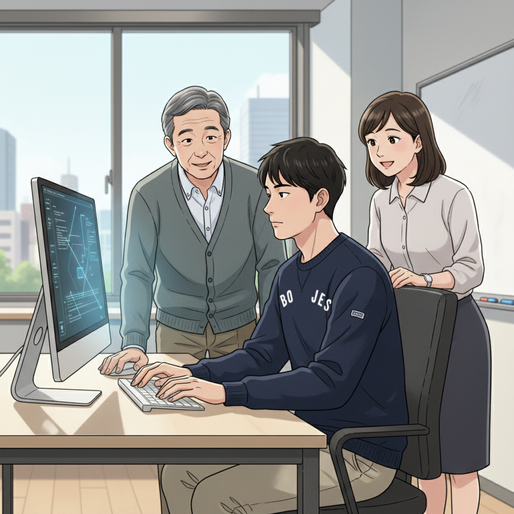 Y君の挑戦！eスポーツからプログラミングへ（塾長、塾頭）