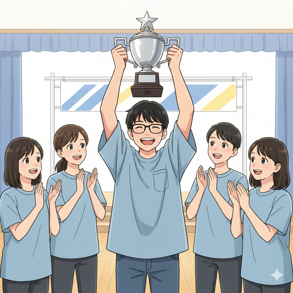 仲間との出会い、そして大会優勝へ！(Y君, 塾長)