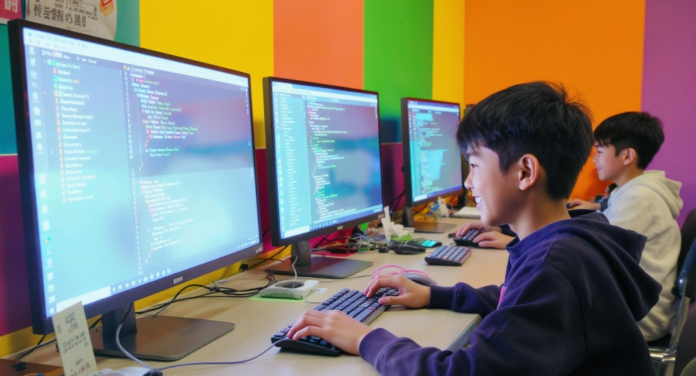 子どもがゲーム感覚でコードを書く